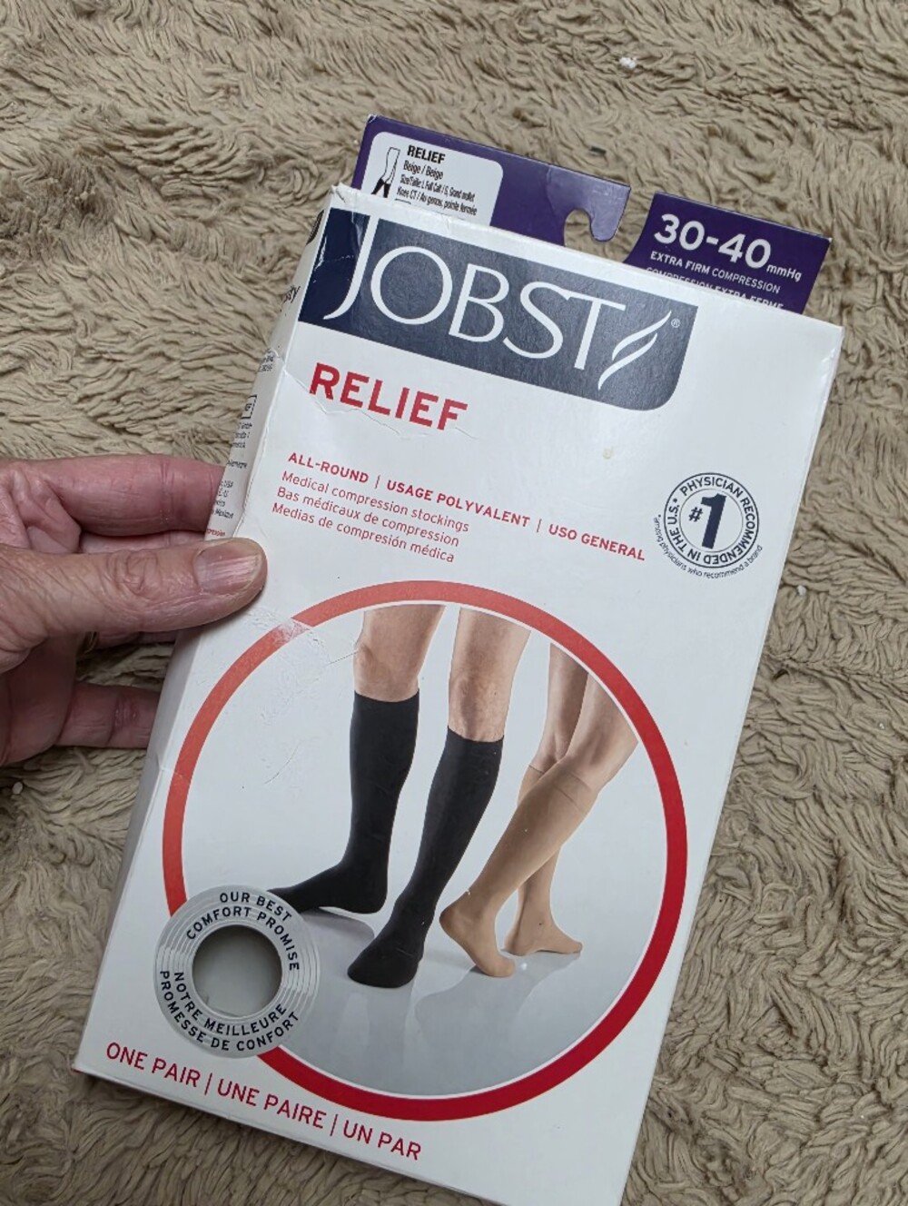 Relief Compression Knee-High Socks Beige